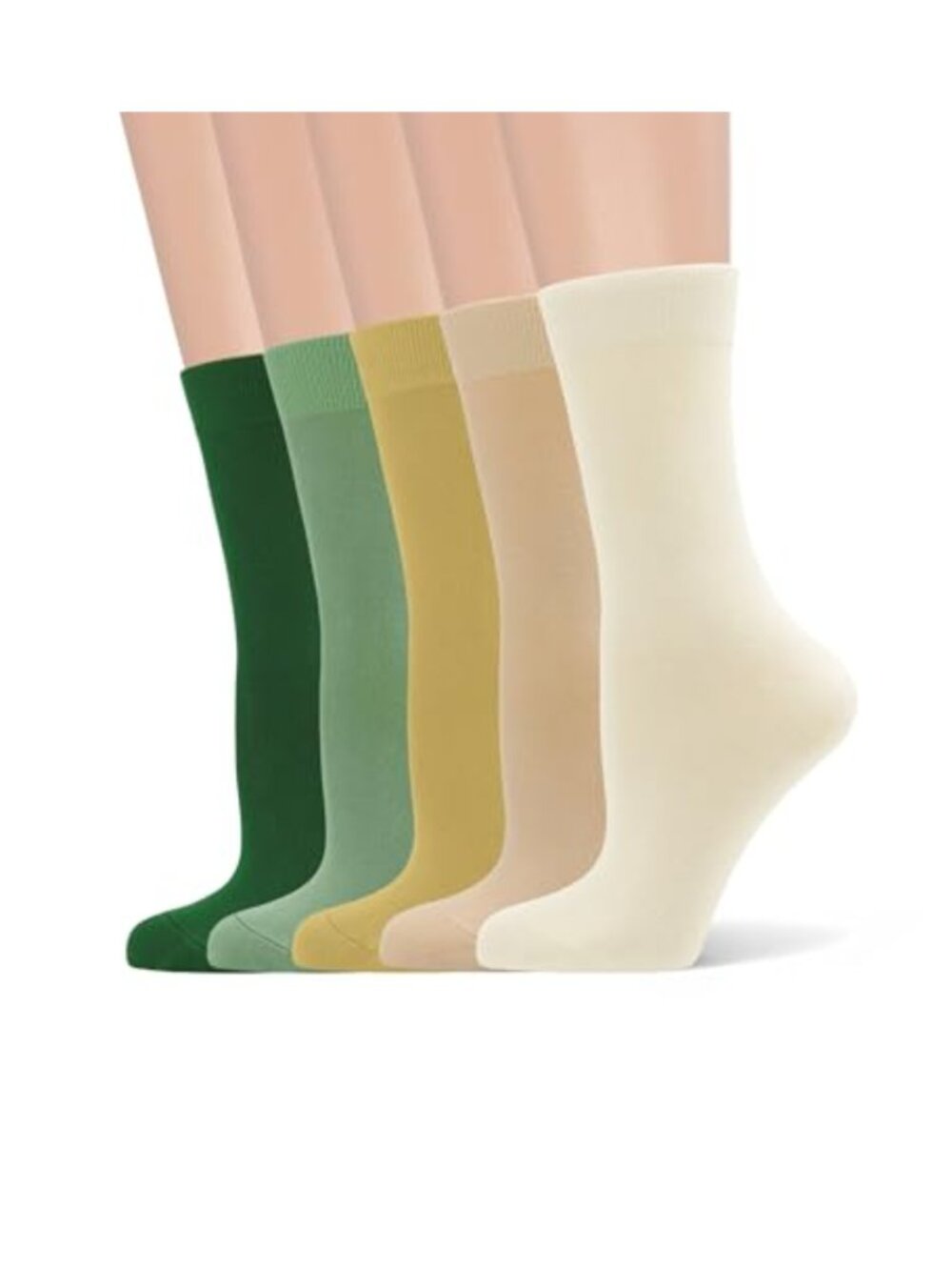 Bamboo Crew Socks Casual Dress Flat Seam Lightweight Antibacterial 5 Pairs